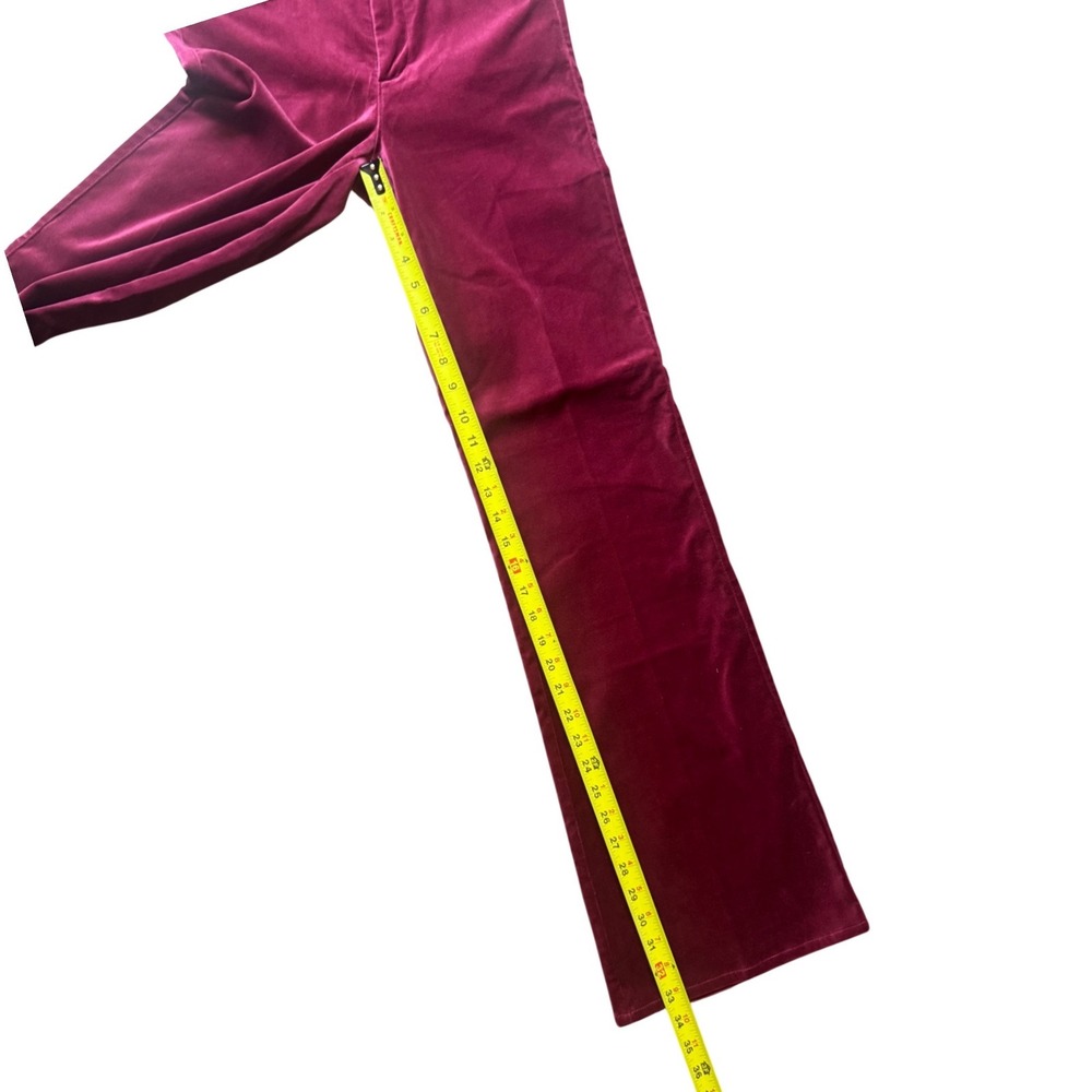 Anthropologie Paige high rise flair Velvet Trouser Pants Berry Jam Wine 26 NEW - Picture 8 of 9